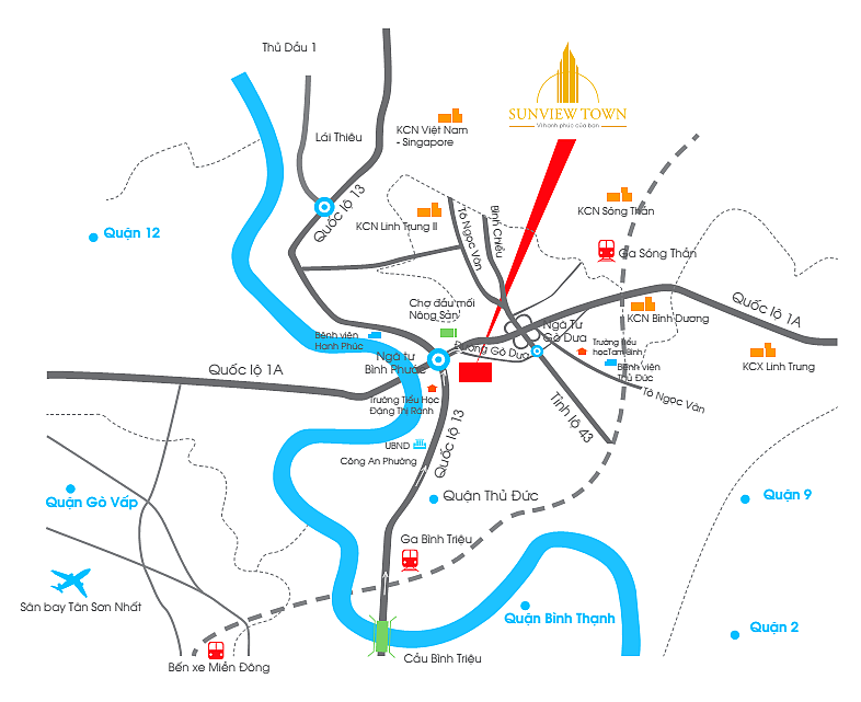 Vị trí dự án Sunview Town