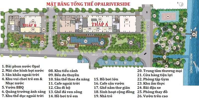 Mặt bằng dự án Opal Riverside