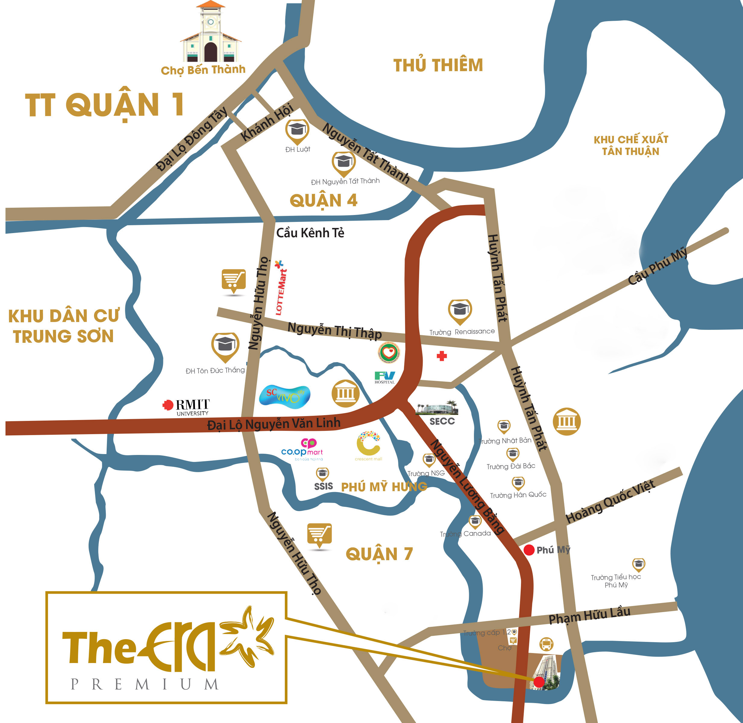 Vị trí dự án chung cư Era Town Quận 7